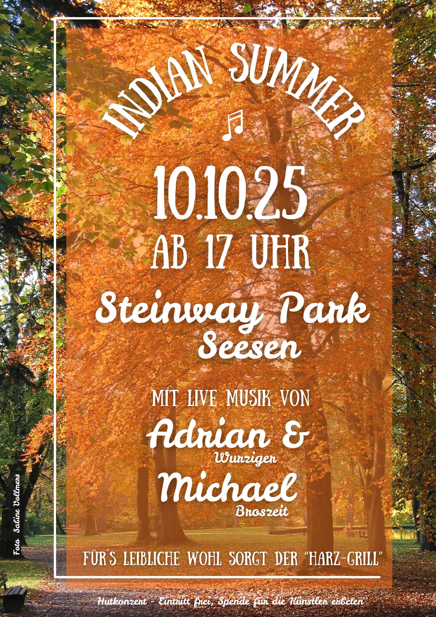 INDIAN SUMMER Konzert im Steinway Park Seesen * 10.10.25